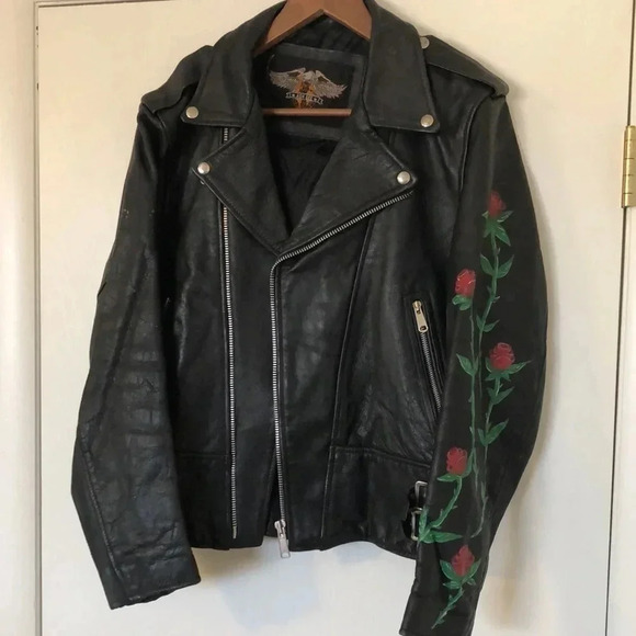 Vintage 1990s Hand painted leather jacket - Picture 2 of 13
